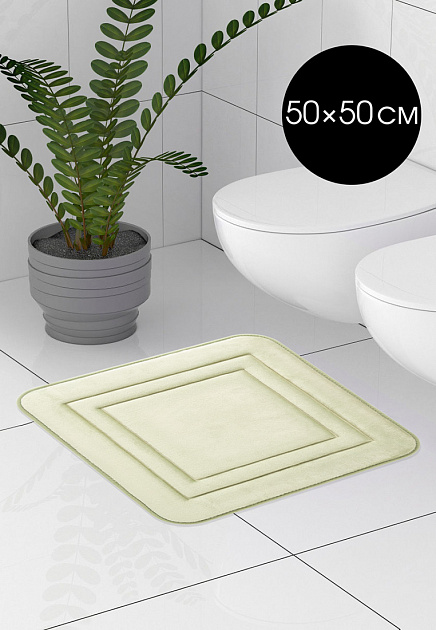 Коврик для туалета 50x50см DE'NASTIA Soft Collection memory оливковый полиэстер 000000000001215841