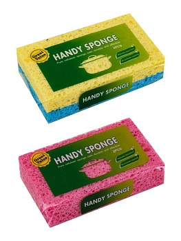 Губка для мытья посуды 11х6,5х1см в ассортименте вискоза 000000000001229814