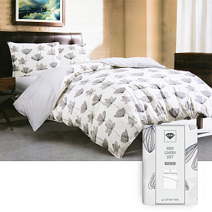 Комплект постельного белья 1,5сп LUCKY (пододеяльник, наволочка 70х70см-1шт) пурпур серый хлопок 100% 000000000001217119