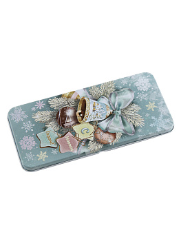 Подарочная коробочка Новогодние игрушки Конверт для денег из черного окрашенного металла 16,6х7,6х1см 81408 000000000001201751