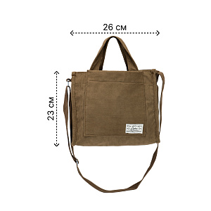 Сумка женская 26x23x10см бежевый вельвет/полиэстер 000000000001221748