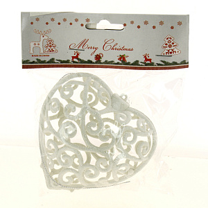 Украшение декоративное на ёлку Сердце 9см R010502 000000000001192237