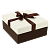 Коробка подарочная с бантом РОМБ-крупный 190x190x90мм слоновая кость/шоколадный квадрат бумага тисненая/шоколадная лента 3139 Д10103К.172.2 000000000001205116