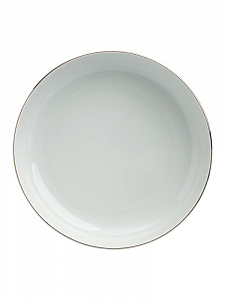 Тарелка суповая 20см DE'NASTIA MOOD белая с золотистой каймой фарфор 000000000001218847