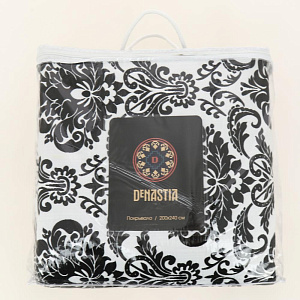 Покрывало 200x240см DE'NASTIA Византия 3слоя черное жаккард 55%хлопок 45%полиэстер 000000000001206840