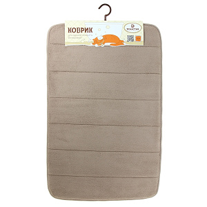 Коврик для ванной DE'NASTIA 45х70см memory бежевый полиэфир M111124 000000000001154560