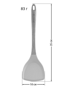 Лопатка кулинарная большая 35x10x1,6см DE'NASTIA деревянная ручка серый силикон/акация 000000000001213971
