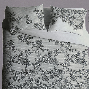 Комплект постельного белья семейный Павлина Ажур Гипюр бязь вид 2 серый 125гр/м2 100% хлопок 000000000001203571