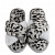 Туфли домашние-тапки р.38-39 LUCKY Леопард накрест серый искусственный мех полиэстер 000000000001214542
