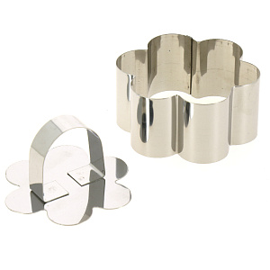 Форма кулинарная "Цветок" с крышкой-прессом.Изготоволено из коррозионностойкой (нержавеющей) стали. Диаметр 8 см, высота 4 см.AN8-9 000000000001190109