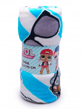 Плед 130*170 Павлинка Аэро Софт Куклы LOL полоса бирюза100%пэ,пл190г 000000000001192878