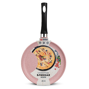 Сковорода блинная 24см НЕВА МЕТАЛЛ ПОСУДА pink литой алюминий 000000000001220685