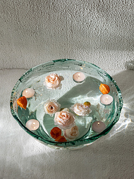 Ваза декоративная 31,5x31,5x15,5см DE'NASTIA Египет чаша M прозрачный стекло 000000000001225010