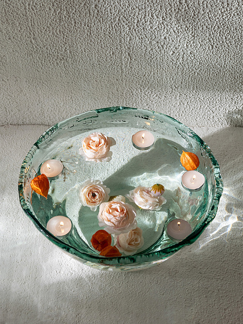 Ваза декоративная 31,5x31,5x15,5см DE'NASTIA Египет чаша M прозрачный стекло 000000000001225010