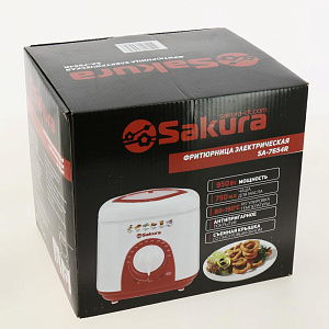Фритюрница 750мл Sakura SA-7654R 950Вт антипригарное покрытие бело-красная пластик 3979560 000000000001205754