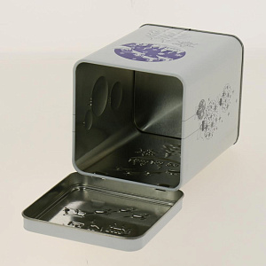 Бaнка Металличеcкая Новогодняя синяя 1,2л из лакированной и литoгрaфиpoвaннoй жеcти с откидной крышкой, для пищевых продуктов.Ж/б Но 000000000001192887