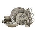 Набор столовой посуды 16 предметов (обеденная 27см-4шт/десертная 20см-4шт/суповая 19см-4шт/кружка 355мл-4шт) керамика BSCJ4622 000000000001224277