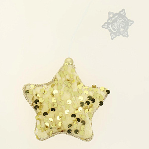 Декоративное украшение Звезда/Елочка/Сердечко 9см DARLENS с пайетками золото 000000000001209910