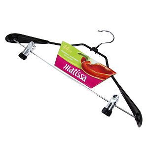 Вешалка с ПВХ покрытием и клипсами Matissa, черный, 44 см, металл 000000000001083681