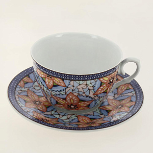 Набор чайный 4пр (2 чашки 225мл+2 блюдца) LarangE ВИТРАЖ ПУ фарфор 586-3641 000000000001204443