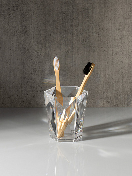 Стакан для зубных щеток 9,5x10,2см DE'NASTIA CRYSTAL прозрачный акрил 000000000001228367