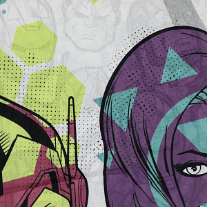 Комплект постельного белья 1,5-спальный Мстители пододеяльник143х215см простыня150х214см наволочки50х70см-1шт поплин 100%хлопок 000000000001206734