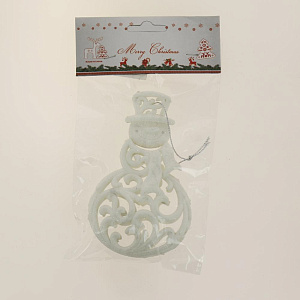 Декоративное украшение 12см Снеговик белый пластик R010506 000000000001191472