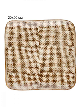 Тарелка 20см LUCKY Лен квадратная бежевый керамика 000000000001211784