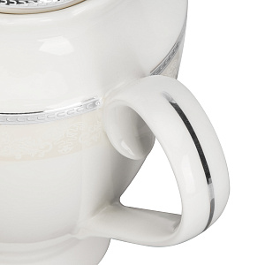 Чайник заварочный 1,1л Stephanie с перламутром серебро фарфор 000000000001219803