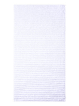Полотенце махровое 70x130см DE'NASTIA Узкая Волна 500гр белый хлопок 000000000001211687