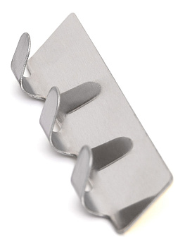 Крючок на липучке 3 крючка 2,5x12x2см DE'NASTIA серый нержавеющая сталь 000000000001212660