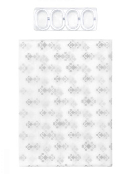 Шторка для ванной 180x200см DE'NASTIA Цветок серый пева 000000000001209076