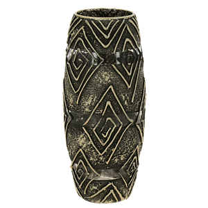 Ваза стеклянная бочка высотой 26 см, Дизайн Абстракция с прозрачными вставками, ручной рисунок объемной пастой.7736/250/77-676 000000000001191046