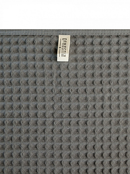 Полотенце вафельное 70x140см DE'NASTIA для бани/сауны 300гр темно-серый хлопок 000000000001228549