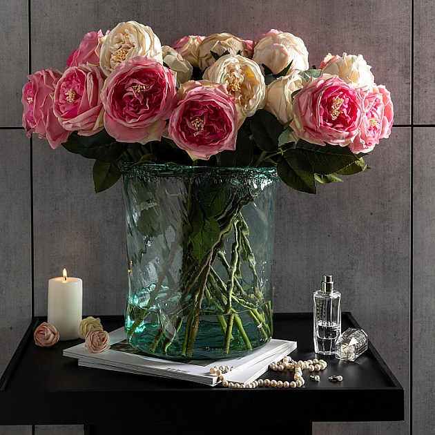 Ваза декоративная 24,5x24,5x28,5см DE'NASTIA Ice M Египет прозрачный стекло 000000000001224997