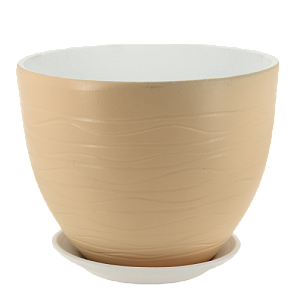 Горшок для цветов декоративный керамический Полоса персик №1 4л ГК 16 000000000001200883
