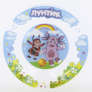 Тарелка 20см PRIORITY Лунтик радуга стекло 000000000001193692