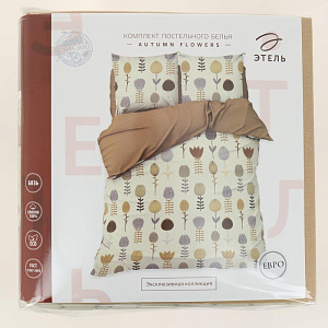 Комплект постельного белья Этель евро Autumn flowers 200х217см 220х240см 70х70см-2шт хлопок 4675217 000000000001205025