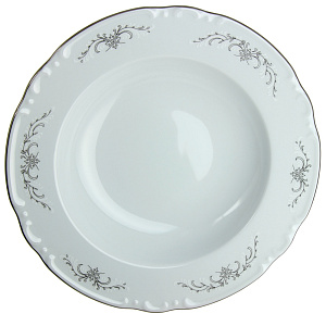 Тарелка суповая 23см Серый Орнамент Люкс Хауз 000000000001003637