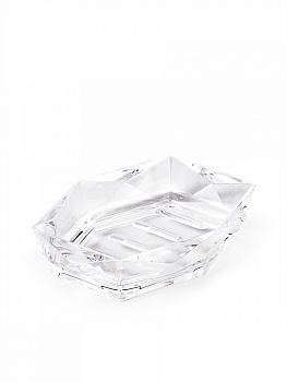 Мыльница 14,5x11,5x3,6см DE'NASTIA CRYSTAL прозрачный акрил 000000000001228366