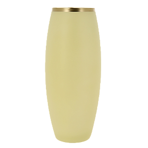 Ваза стеклянная бочка высотой 26 см, Тонировка Топленое молоко, золотой ободок.7736/250/rt0003 000000000001191039