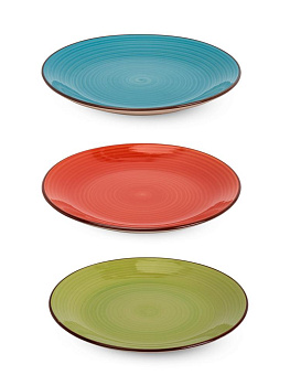 Тарелка обеденная 24см в ассортименте  керамика 000000000001225445