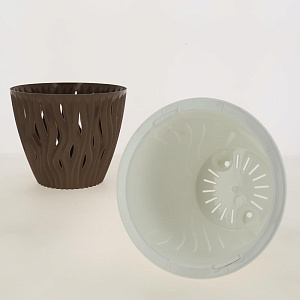 Кашпо со вставкой Вдохновение 3л цвет Мокко артикул КШ-5419 пластик 000000000001194622