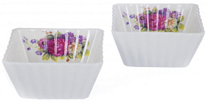 Набор фигурных салатников 2шт 10см ПОСУДА подарочная упаковка 000000000001177577