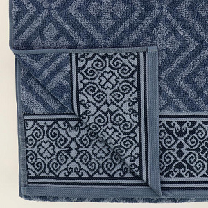 Полотенце махровое пестротканое 70x140см Privilea, жаккардовый бордюр, Хлопок 100%,плотность 400г/м2, голубой, 19С9 Сиера 000000000001199783