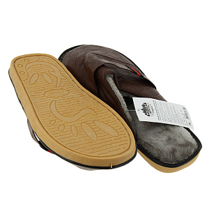 Тапочки домашние мужские, коричневые, 45-46р 000000000001174451