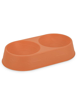 Миска для животных 23х10см двойная в ассортименте полипропилен 000000000001229117