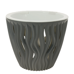 Кашпо со вставкой Вдохновение 2,25л цвет Серый 18612 артикул КШ-5412 пластик 000000000001194620
