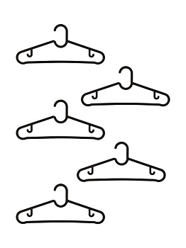 Набор вешалок 5шт 38см ST FORA черный/белый 000000000001227127