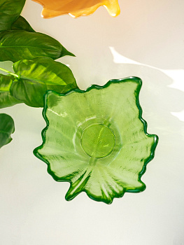 Ваза-конфетница 17см EFE GLASS Цветок прозрачный зеленый стекло 000000000001213531